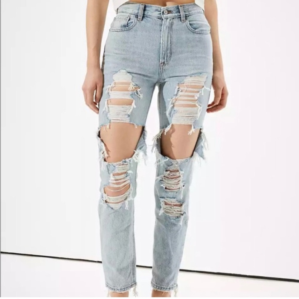 American Eagle Ripped Mom Jeans